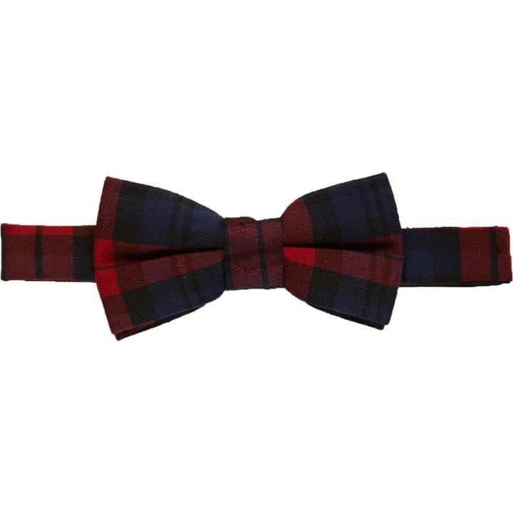 River Island Mensred Plaid Bow Tie