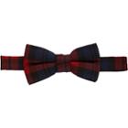 River Island Mensred Plaid Bow Tie