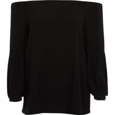 River Island Womens Puff Sleeve Bardot Top