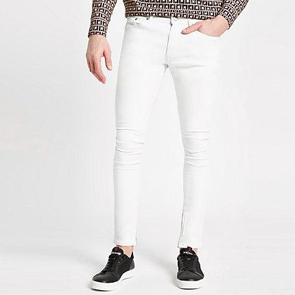 River Island Mens White Danny Super Skinny Jeans