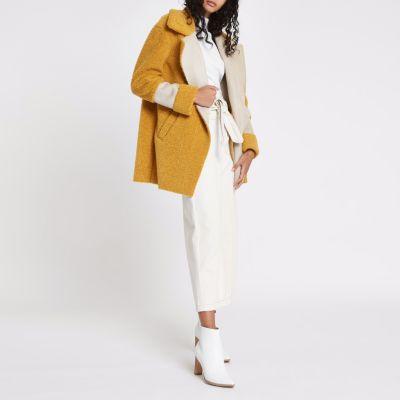 River Island Womens Borg Panelled Coat