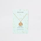 River Island Womens Aries Zodiac Sign Gold Colour Necklace