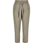 River Island Womens Petite Check Tie Waist Tapered Trousers