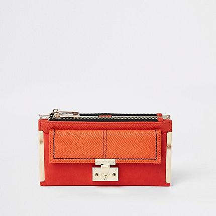 River Island Womens Lock Pocket Front Fold Out Purse