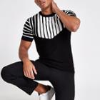 River Island Mens Knit Slim Fit Chevron Split T-shirt