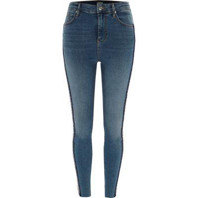 River Island Womens Harper Sequin Detail Skinny Jeans