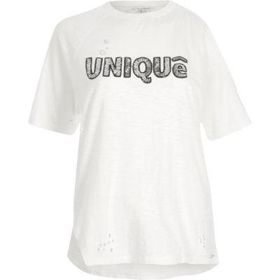 River Island Womens Sequin 'unique' Print Loose T-shirt