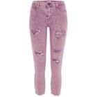 River Island Womens Petite Acid Wash Molly Ripped Jeggings