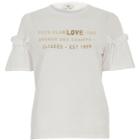 River Island Womens Petite White 'coco Club' Embellished T-shirt