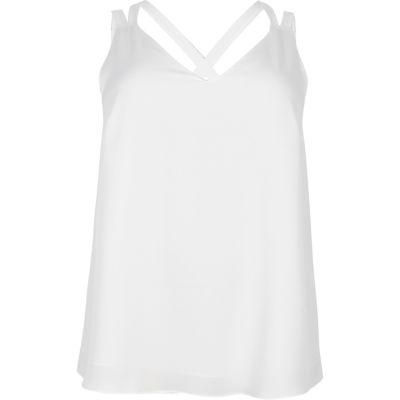 River Island Womens Plus White Back Double Strap Cami Top