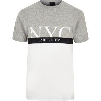 River Island Mens 'carpe Diem' Tape Block Print T-shirt