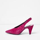 River Island Womens Suede Slingback Kitten Heel Pumps