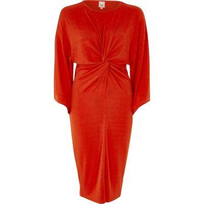 River Island Womens Knot Front Midi Dress