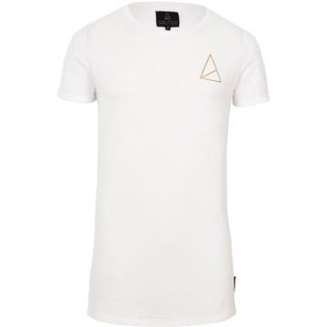 River Island Mens White Golden Equation Short Sleeve T-shirt