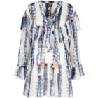 River Island Womens Tie Dye Frill Lace-up Beach Cover Up