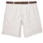 River Island Mens Slim Fit Belted Oxford Shorts