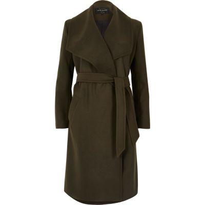 River Island Womens Green Robe Coat
