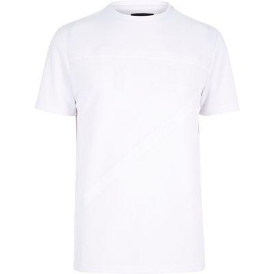 River Island Menswhite Press Tape T-shirt