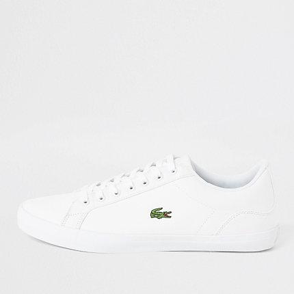 River Island Mens Lacoste White Lerond Canvas Trainers