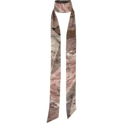 River Island Womens Camo Chiffon Skinny Scarf