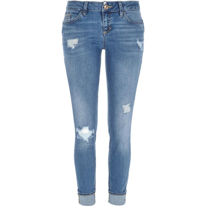 River Island Womens Mid Wash Ripped Daisy Slim Jeans