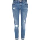 River Island Womens Mid Wash Ripped Daisy Slim Jeans