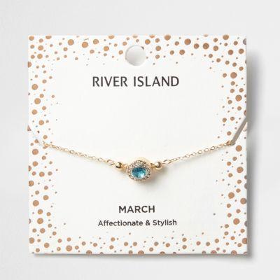 River Island Womens Gem March Birthstone Bracelet