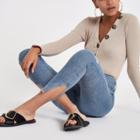 River Island Womens Molly Mid Rise Split Hem Jeans