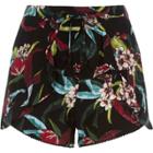 River Island Womens Tropical Floral Print Frill Shorts