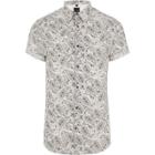 River Island Mens White Paisley Slim Fit Popper Button Shirt