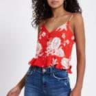 River Island Womens Floral Print Button Front Cami Top