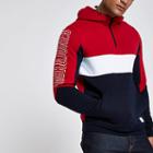 River Island Mens Jack And Jones Colour Block Half-zip Hoodie