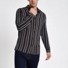 River Island Mens Aztec Stripe Print Long Sleeve Shirt