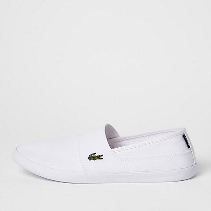River Island Mens Lacoste White Slip On Sneakers