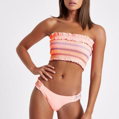 River Island Womens Shirred Bandeau Bikini Bottom