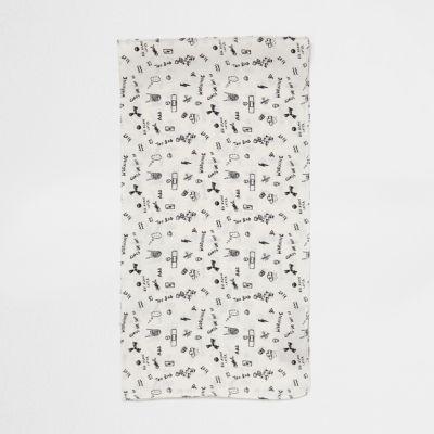 River Island Menswhite Doodle Print Neck Scarf