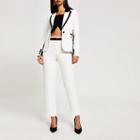 River Island Womens White Colour Blocked Trousers
