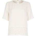 River Island Womens Lace Trim T-shirt