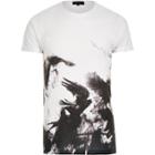 River Island Menswhite Abstract Bird Print T-shirt