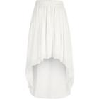 River Island Womens White Pleated High-low Maxi Skirt