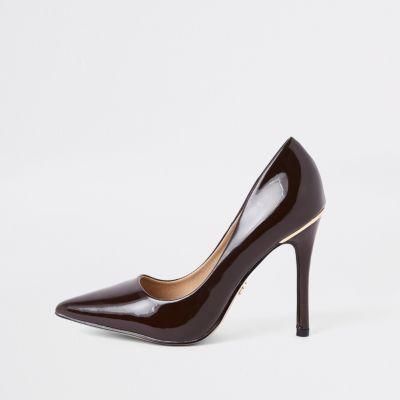 River Island Womens Espresso Patent Pumps