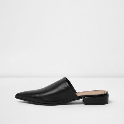 River Island Womens Leather Slip On Mules