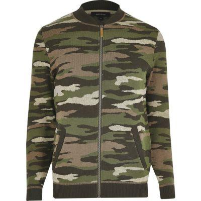 River Island Mens Camo Bomber Jacket