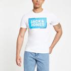 Mens Jack And Jones White Contrast Logo T-shirt