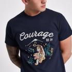 River Island Mens 'courage' Print Slim Fit T-shirt