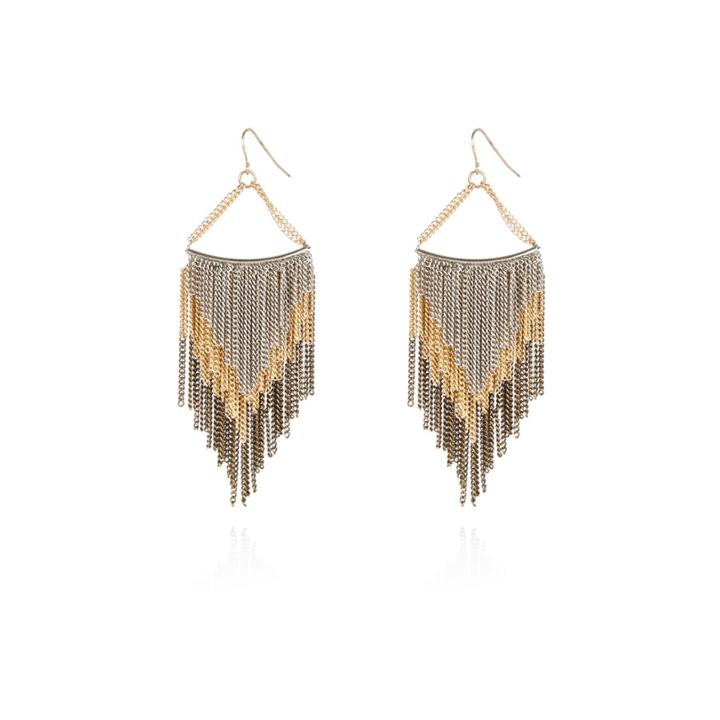 River Island Womens Gold Tone Mixed Dangle Earrings