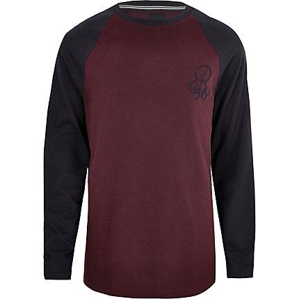 River Island Mens Big And Tall Muscle Fit Raglan T-shirt