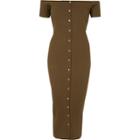 River Island Womens Bardot Button-up Bodycon Maxi Dress