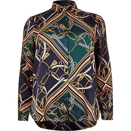 River Island Womens Plus Chain Print Button-up Shirt