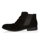 River Island Mensblack Suede Ruched Chelsea Boots